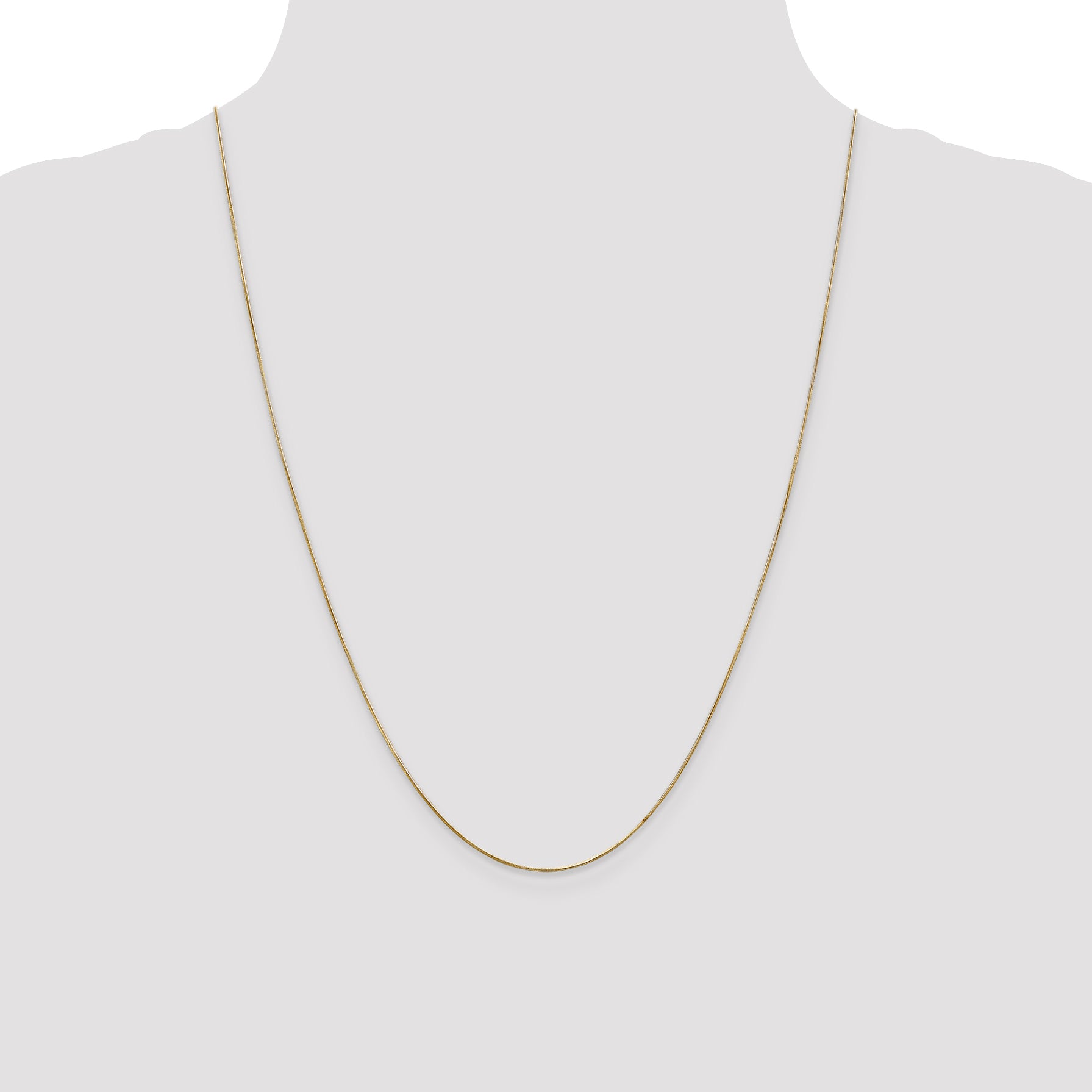 14K Yellow Gold 24 Inch .65mm Round Snake With Lobster Clasp Chain