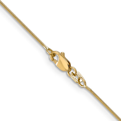 14K Yellow Gold 18 Inch .8mm Round Snake With Lobster Clasp Chain