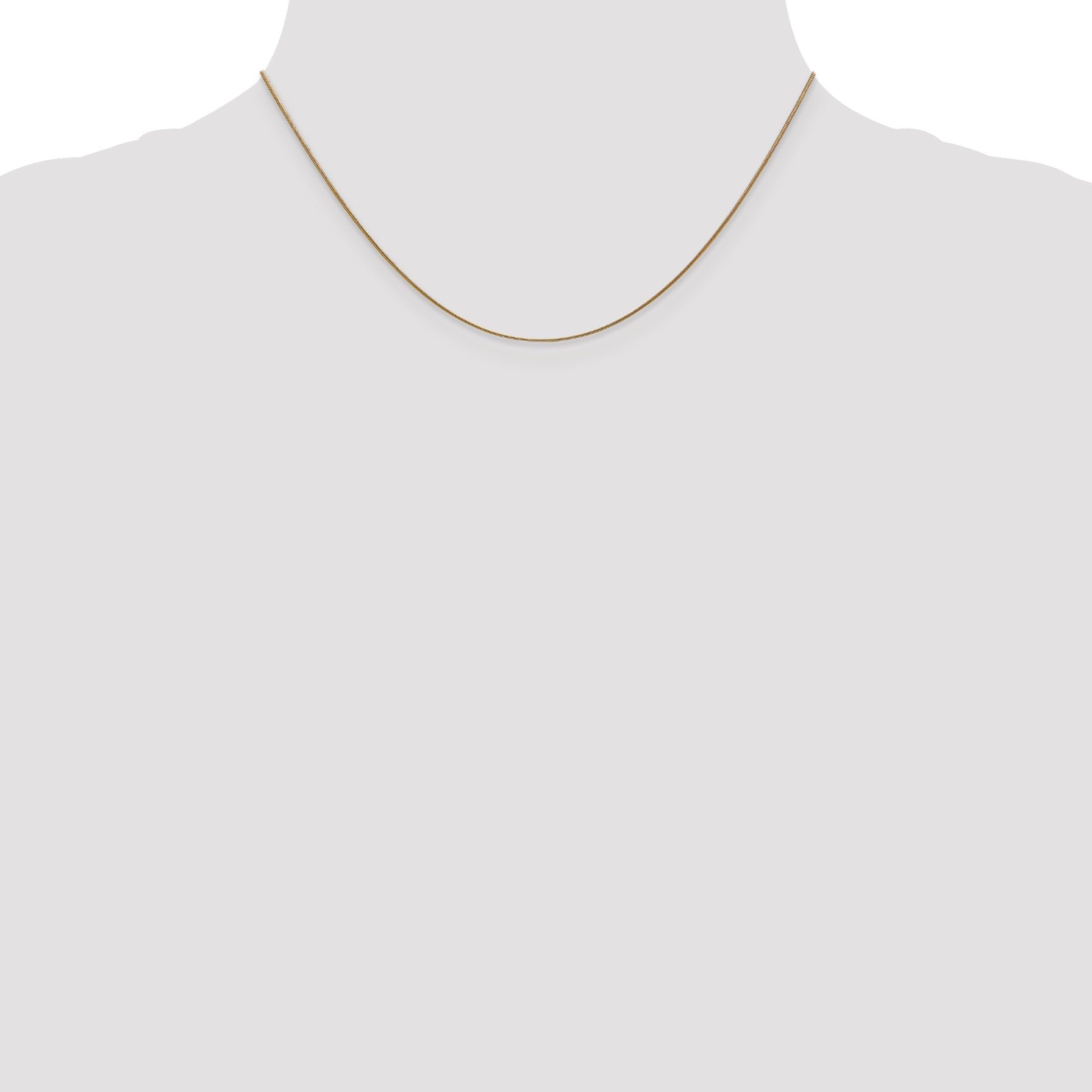 14K Yellow Gold 16 Inch .8mm Round Snake With Lobster Clasp Chain