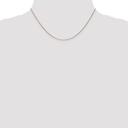 14K Yellow Gold 16 Inch .8mm Round Snake With Lobster Clasp Chain