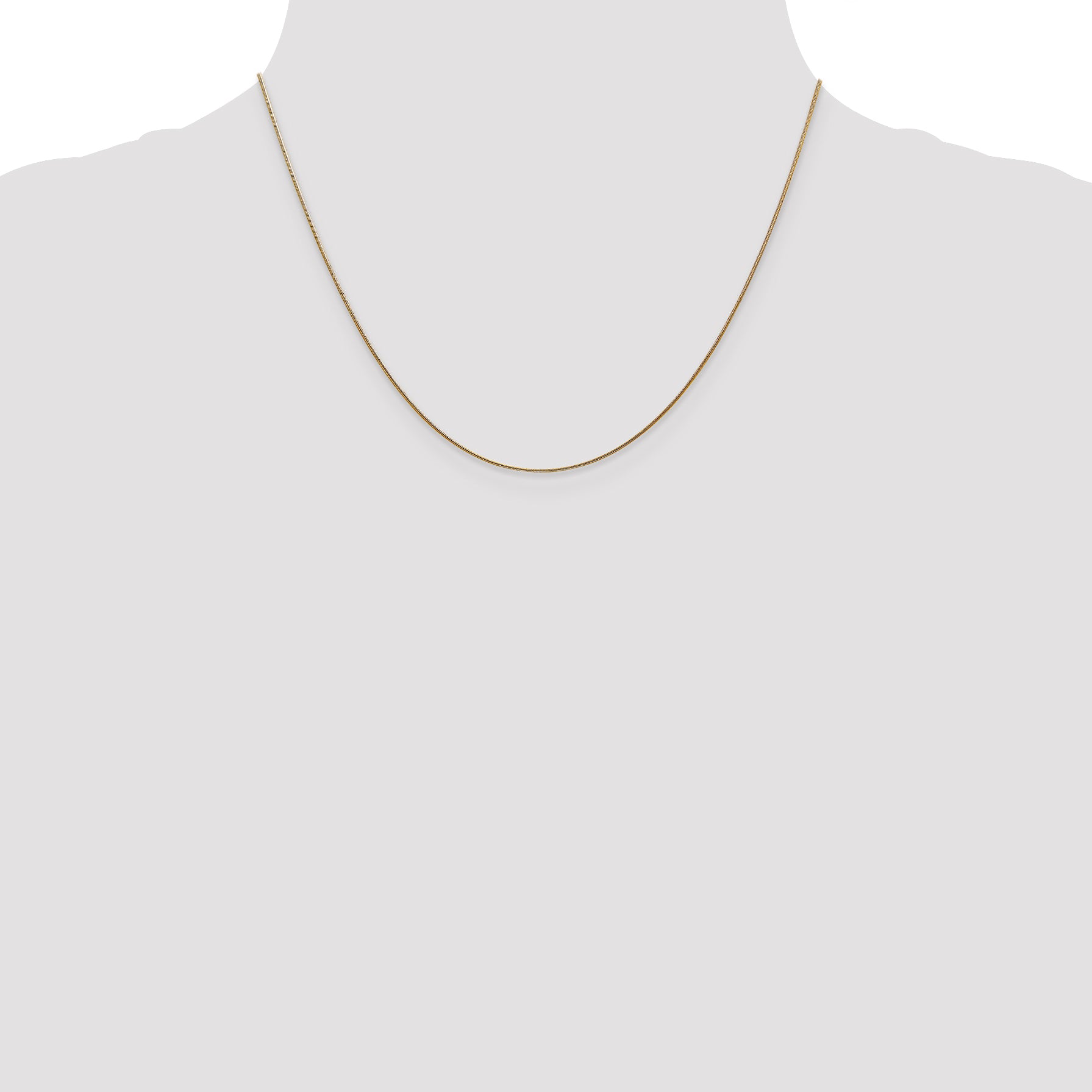 14K Yellow Gold 18 Inch .8mm Round Snake With Lobster Clasp Chain