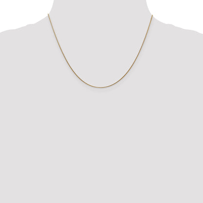14K Yellow Gold 18 Inch .8mm Round Snake With Lobster Clasp Chain