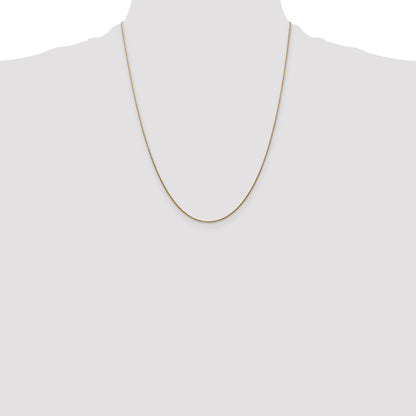 14K Yellow Gold 22 Inch .8mm Round Snake With Lobster Clasp Chain