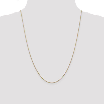 14K Yellow Gold 24 Inch .8mm Round Snake With Lobster Clasp Chain