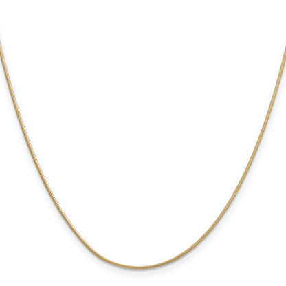 14K Yellow Gold 30 Inch .9mm Round Snake With Lobster Clasp Chain
