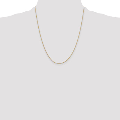 14K Yellow Gold 22 Inch .9mm Round Snake With Lobster Clasp Chain