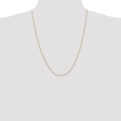 14K Yellow Gold 24 Inch .9mm Round Snake With Lobster Clasp Chain