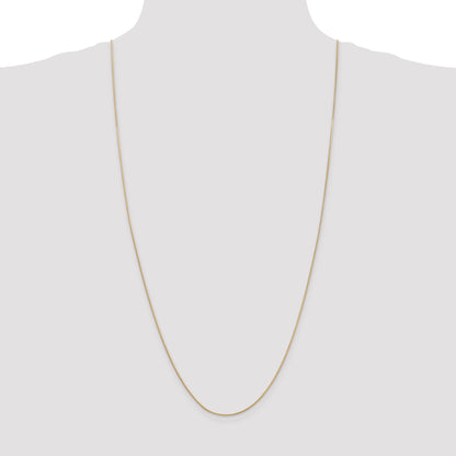 14K Yellow Gold 30 Inch .9mm Round Snake With Lobster Clasp Chain