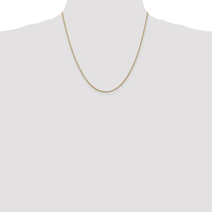 14K Yellow Gold 20 Inch 1.1mm Round Snake With Lobster Clasp Chain