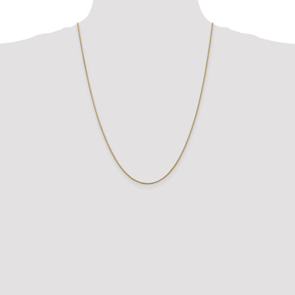 14K Yellow Gold 24 Inch 1.1mm Round Snake With Lobster Clasp Chain