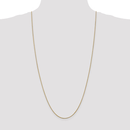 14K Yellow Gold 30 Inch 1.1mm Round Snake With Lobster Clasp Chain