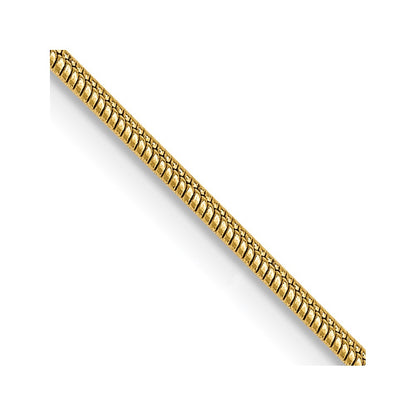14K Yellow Gold 30 Inch 1.1mm Round Snake With Lobster Clasp Chain Necklace