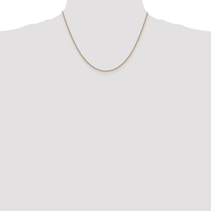14K Yellow Gold 18 Inch 1.4mm Round Snake Lobster Clasp Chain