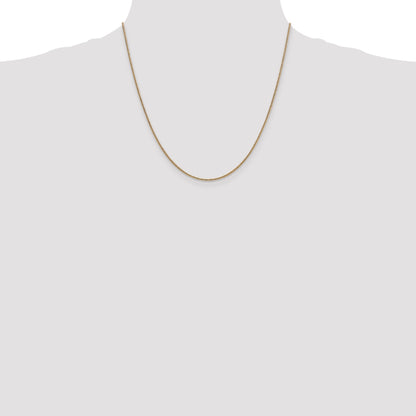 14K Yellow Gold 20 Inch 1.4mm Round Snake Lobster Clasp Chain