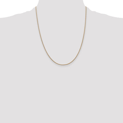 14K Yellow Gold 22 Inch 1.4mm Round Snake Lobster Clasp Chain