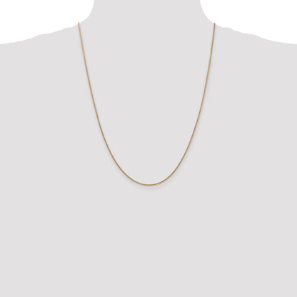 14K Yellow Gold 24 Inch 1.4mm Round Snake Lobster Clasp Chain