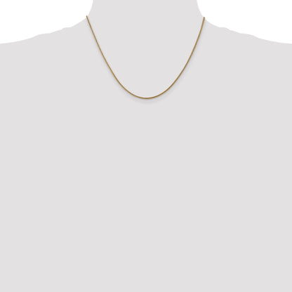 14K Yellow Gold 18 Inch 1.6mm Round Snake Lobster Clasp Chain