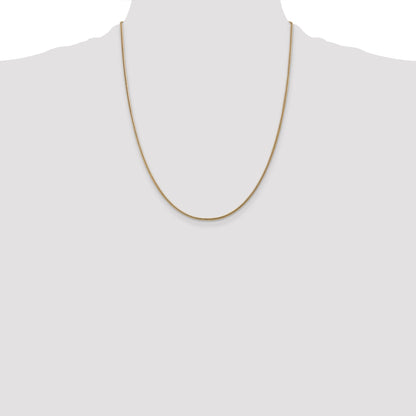 14K Yellow Gold 22 Inch 1.6mm Round Snake Lobster Clasp Chain