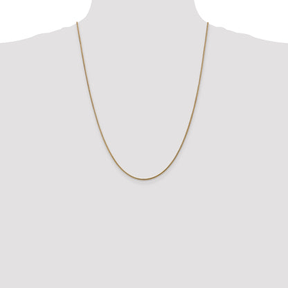 14K Yellow Gold 24 Inch 1.6mm Round Snake Lobster Clasp Chain
