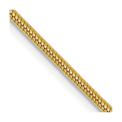 14K Yellow Gold 16 Inch 1.6mm Round Snake Lobster Clasp Chain Necklace
