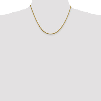 14K Yellow Gold 1.85mm Round Snake Lobster Clasp Chain Necklace