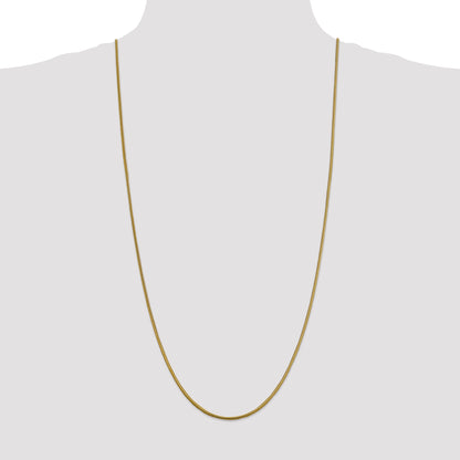 14K Yellow Gold 30 Inch 1.85mm Round Snake Lobster Clasp Chain