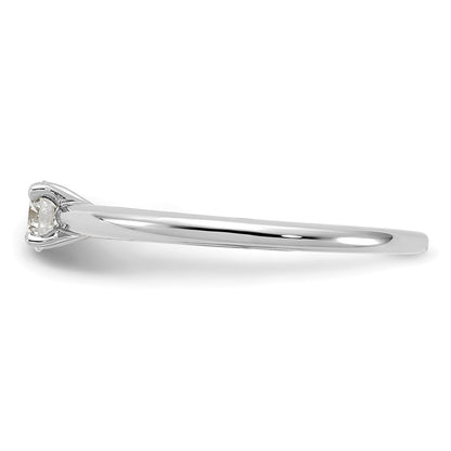 14K White Gold 1/4 carat Lab Grown Diamond VS+ F+ Round Complete Solitaire Engagement Ring