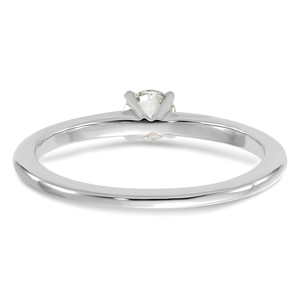 14K White Gold 1/4 carat Lab Grown Diamond VS+ F+ Round Complete Solitaire Engagement Ring