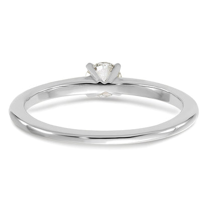 14K White Gold 1/4 carat Lab Grown Diamond VS+ F+ Round Complete Solitaire Engagement Ring