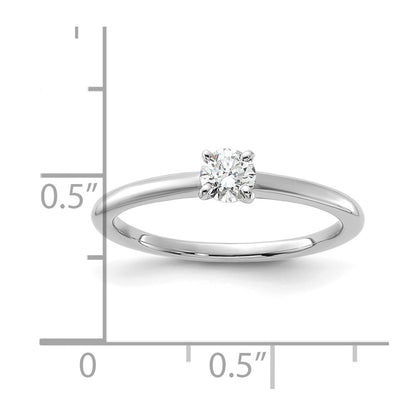14K White Gold 1/4 carat Certified Lab Grown Diamond VS+ F+ Round Complete Solitaire Engagement Ring