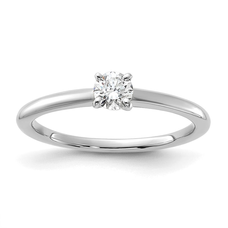 14K White Gold 1/4 carat Lab Grown Diamond VS+ F+ Round Complete Solitaire Engagement Ring