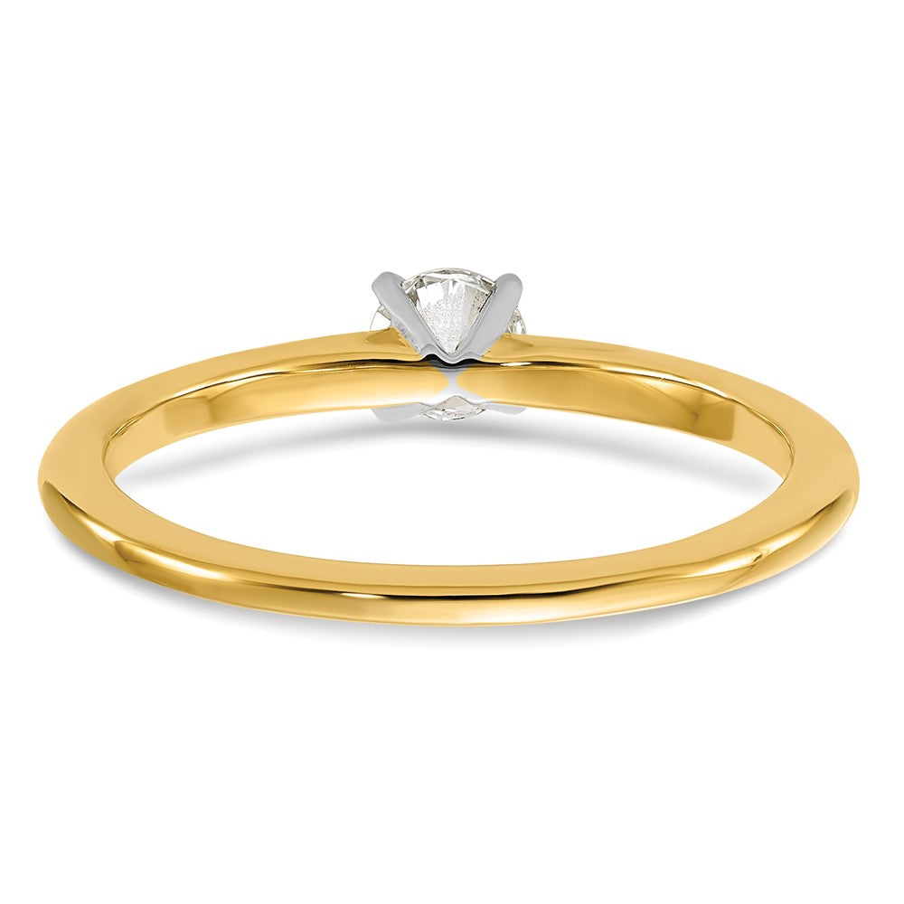 14K Two Tone Lab Grown Diamond Solitaire Vs+, F+ Comp Eng Ring