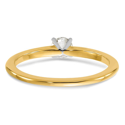 14K Two Tone Lab Grown Diamond Solitaire Vs+, F+ Comp Eng Ring