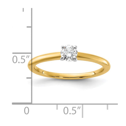 14K Two Tone Lab Grown Diamond Solitaire Vs+, F+ Comp Eng Ring