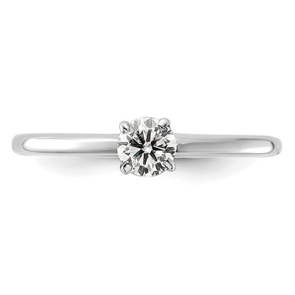 14K White Gold 1/3 carat Lab Grown Diamond VS+ F+ Round Complete Solitaire Engagement Ring