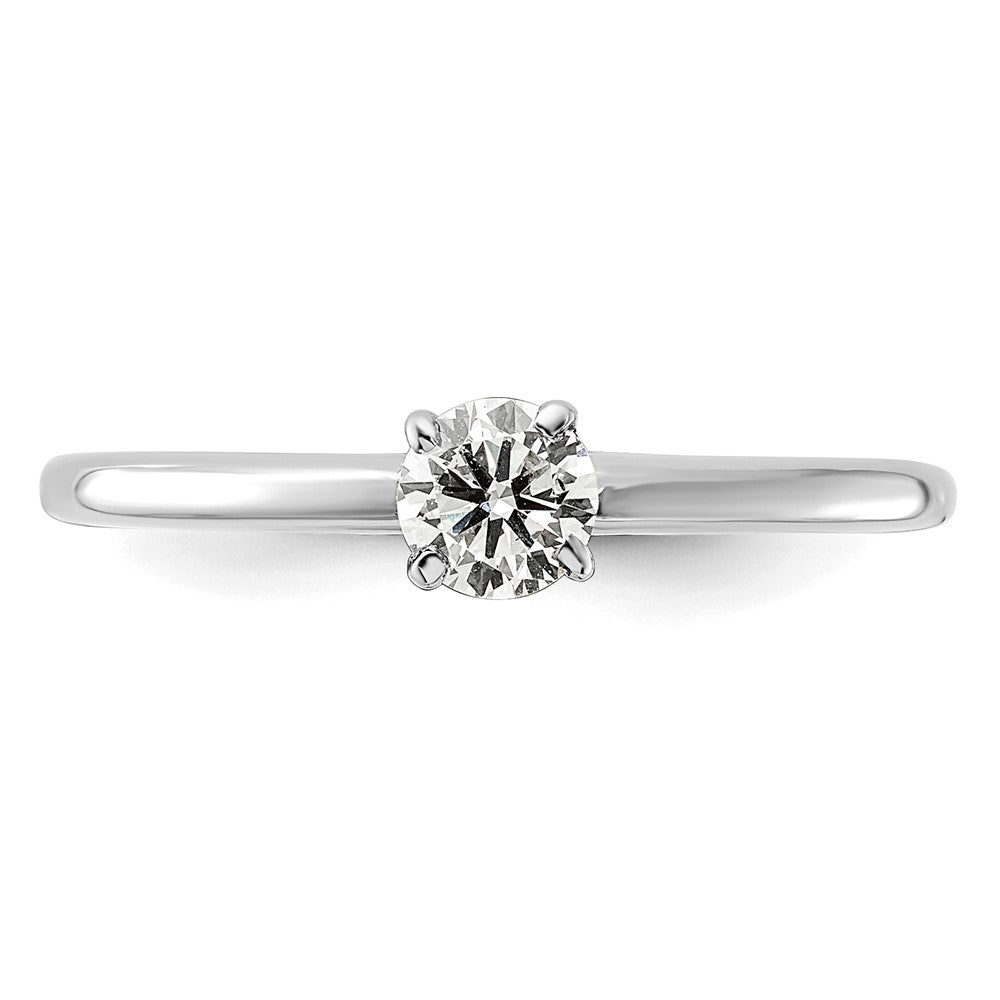 14K White Gold 1/3 carat Certified Lab Grown Diamond VS+ F+ Round Complete Solitaire Engagement Ring