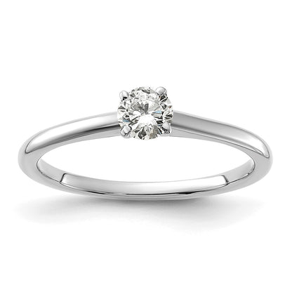 14K White Gold 1/3 carat Certified Lab Grown Diamond VS+ F+ Round Complete Solitaire Engagement Ring