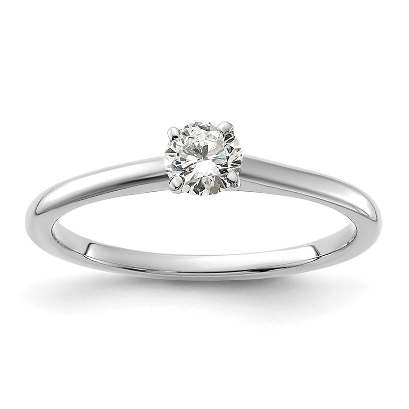 14K White Gold 1/3 carat Certified Lab Grown Diamond VS+ F+ Round Complete Solitaire Engagement Ring