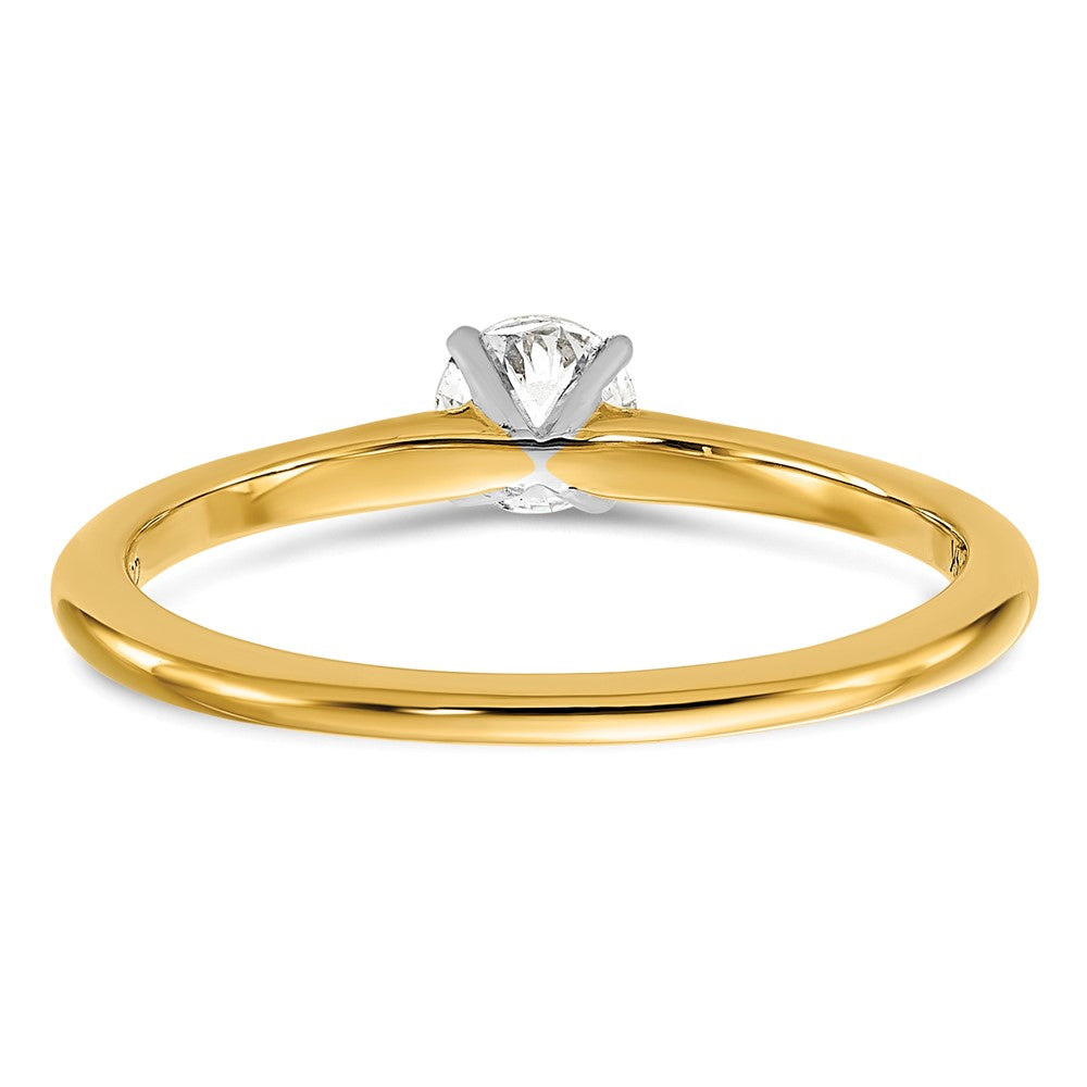 14K Two-Tone Gold 1/3 carat Lab Grown Diamond VS+ F+ Round Complete Solitaire Engagement Ring