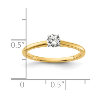 14K Two-Tone Gold 1/3 carat Lab Grown Diamond VS+ F+ Round Complete Solitaire Engagement Ring