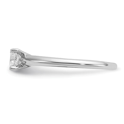14K White Gold 1/2 carat Lab Grown Diamond VS+ F+ Cushion Complete Solitaire Engagement Ring