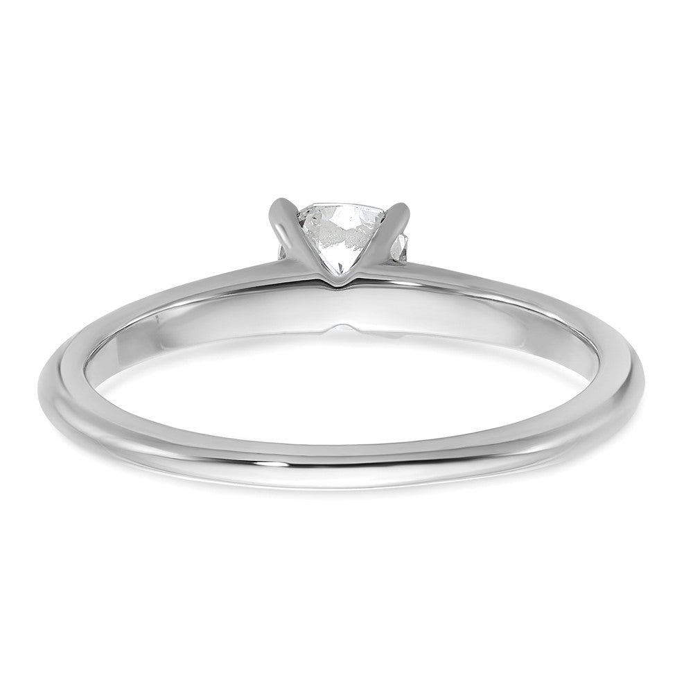 14K White Gold 1/2 carat Certified Lab Grown Diamond VS+ F+ Cushion Complete Solitaire Engagement Ring