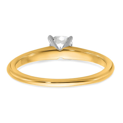 14K Two-Tone Gold Two-tone 1/2 carat Certified Lab Grown Diamond VS+ F+ Cushion Complete Solitiare Engagement Ring