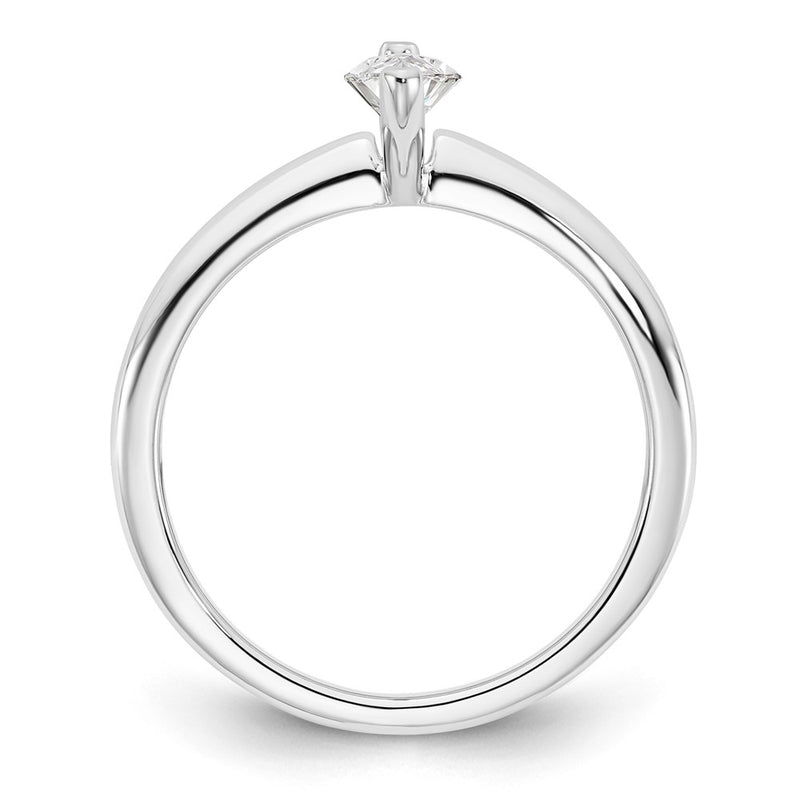14K White Gold 1/2 carat Lab Grown Diamond VS+ F+ Marquise Solitaire Complete Engagement Ring