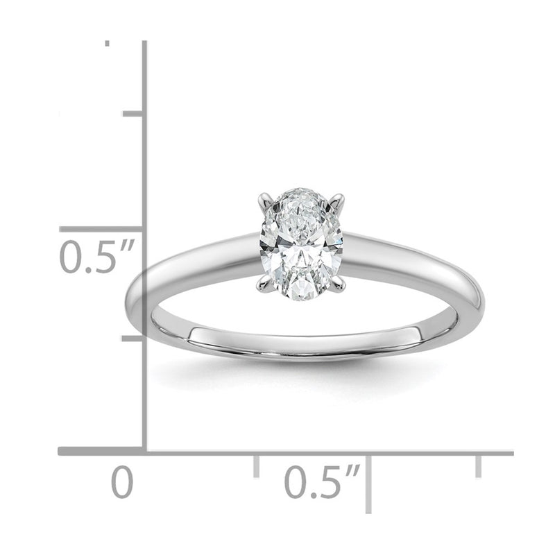 14k White Gold 1/2 Ct. Lab Grown Diamond VS/SI+ G+ Oval Solitare Engagement Ring