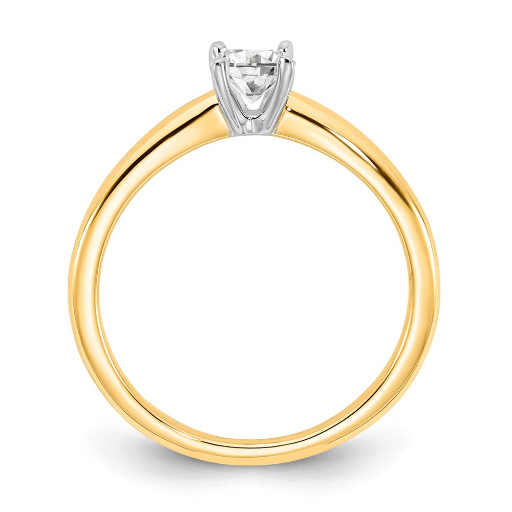 14K Two-Tone Gold 1/2 carat Certified Lab Grown Diamond VS+ F+ Oval Complete Solitaire Engagement Ring