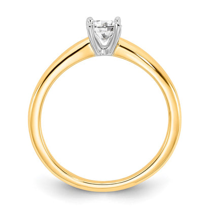 14K Two-Tone Gold 1/2 carat Lab Grown Diamond VS+ F+ Oval Complete Solitaire Engagement Ring