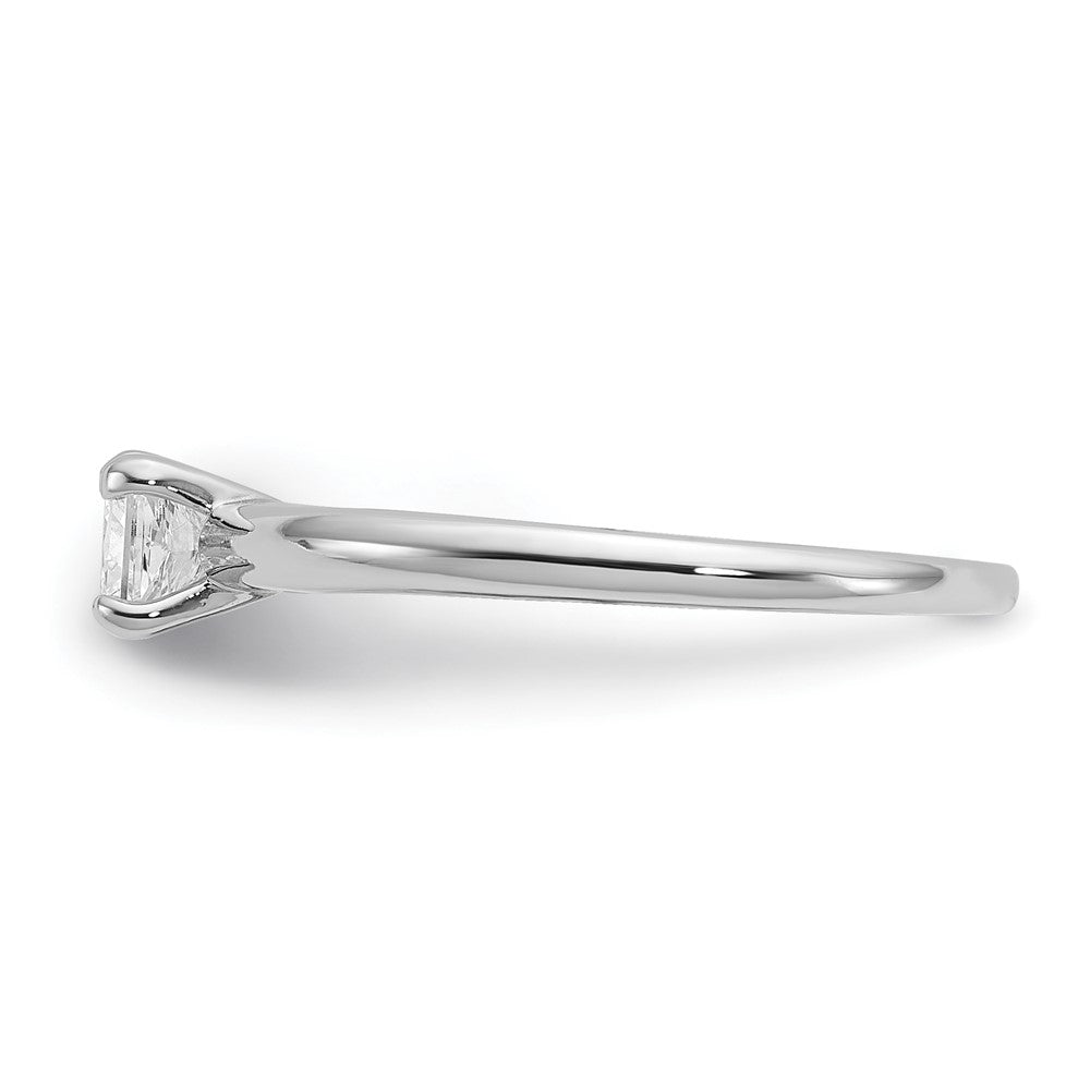 14K White Gold 1/2 carat Lab Grown Diamond VS+ F+ Princess Complete Solitaire Engagement Ring