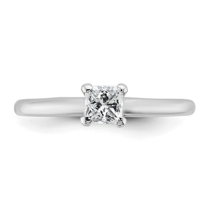 14K White Gold 1/2 carat Lab Grown Diamond VS+ F+ Princess Complete Solitaire Engagement Ring