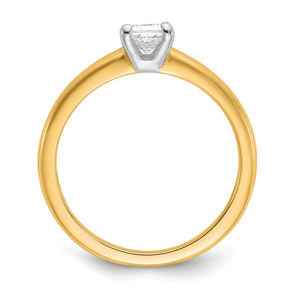 14k Two-tone 1/2 Ct. Lab Grown Diamond VS/SI+ G+ Princess Solitare Engagement Ring